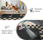 Moynesa Easy Jute Rug Checkered Outdoor Patio Rug 3x5, Washable Rugs for Entryway Non Slip Bordered, Indoor Outdoor Carpet for Living Room Bedroom Kitchen Farmhouse Backyard, Black