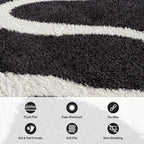 Rugshop Abstract Wavy Shag Area Rug Anthracite Dark Gray 4' x 6' Ideal for Small Living Rooms, Offices, or Beside The Bed