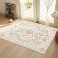 Orange Rug Bow Floral Rug for Girls, 2x3 Washable Small Area Rug for for Entryway, Kitchen, Front Door Indoor Entrance, Non Slip Carpet for Bathroom Bedroom Living Room