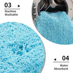 Bathroom Rug 20x32 Non Slip Fluffy Teal Bath Mat for Bathroom Floor Washable Plush Luxury Bath Rug for Tub Soft Shaggy Absorbent Shower Sink Mat