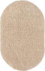 Unique Loom Davos Shag Collection Area Rug - Solid (5' 3" x 8' Oval, Linen)