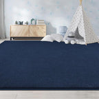 Large Area Rugs for Living Room Bedroom, 6x9 Feet Navy Blue Rug, Minimalist Modern Shag Rug, Soft Thick Memory Foam Indoor Carpet, Non-Slip Washable Rug for Boys Girls Dorm Nursery Room Home Decor