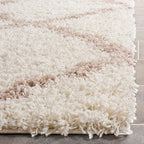 SAFAVIEH Dallas Shag Collection Runner Rug - 2'3" x 12', Ivory & Beige, Trellis Design, Non-Shedding & Easy Care, 1.5-inch Thick Ideal for High Traffic Areas in Living Room, Bedroom (SGD257B)