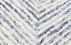 Modern Herringbone Chevron Collection Handcrafted Wool Area Rug - Durable, Zigzag Pattern, for High Traffic, Contemporary Design for Living Room, Bedroom, Dining Room Decor (Denim blue, 5' round)