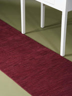 Hand Knotted Loom Wool ECO-Friendly Area Rugs - 2'6"x8', Runner, Dark Red Color, Solid Plain Design, High Pile Handmade Anti Skid Area Rugs for Living Room, Bed Room (L00111)