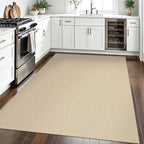 EARTHALL Washable Area Rugs 5x7 Ft Non Slip Living Room Rugs Cotton Dining Room Rug Braided Bedroom Rugs Indoor Outdoor Floor Carpet for Living Room, Bedroom, Dining Room, Golden Beige/White