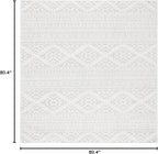 SAFAVIEH Tulum Collection Area Rug - 6'7" Square, Ivory & Light Grey, Moroccan Boho Tribal Design, Non-Shedding & Easy to Clean, Ideal for Living Room, Bedroom, Dining Space (TUL272G)