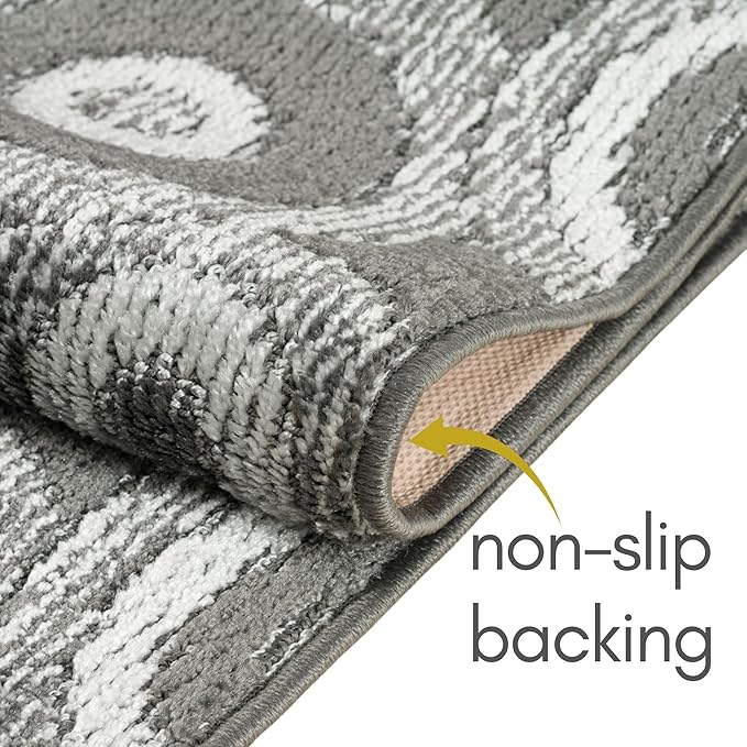 Custom Size Grey Hallway Runner Rug | Cut to Length 2'3" x 7' (Runner) | Non-Slip & Machine Washable | REMNAZ