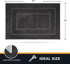 PURRUGS Dirt Trapping Door Mat 32" x 47", Non-Slip/Skid Machine Washable Entryway Rug, Dog Doormat, Super Absorbent Welcome Mat for Muddy Wet Shoes and Paws, Charcoal