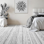 5x7 Area Rugs for Living Room Machine Washable Rug Distressed Indoor Carpet Neutral Moroccan Boho Rug Ultra Soft Area Rug for Bedroom Dining Room Playroom Office, Black