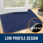 OLANLY Front Door Mat Indoor Outdoor Entrance, Waterproof Heavy Duty Doormat, Fade Resistant, Low Profile, Easy Clean Patio Porch Welcome Floor Mats for Entry, 71x30, Blue