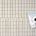 Abani Cream Grid Textured Area Rug - 4' x 6' - Chunky, Plush and Soft Washable Carpet - Perfect for Living Room & Bedroom - Plush Deco Collection