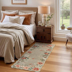Lahome Floral Entryway Rug, 2x4 Washable Fall Kitchen Rug Ultra-Thin, Soft Non-Slip Door Mat Indoor Entrance Stain Resistant Boho Small Low-Pile Throw Carpet for Bathroom Bedroom, Brown