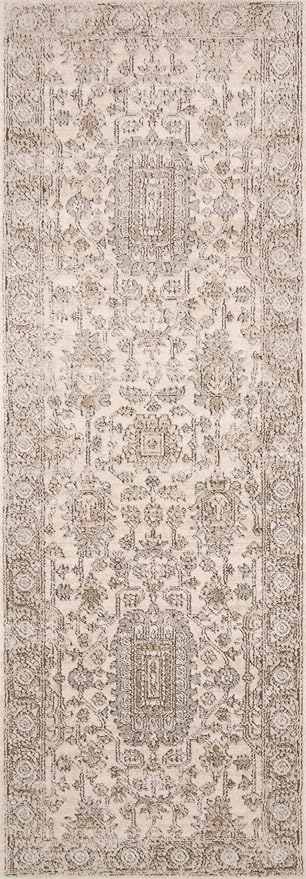 Loloi Teagan Collection TEA-03 Ivory/Sand 11'-6" x 15' Area Rug, Large, Soft Neutral Rug, High-Traffic for Living Room, Bedroom, Home Office, Dining Area
