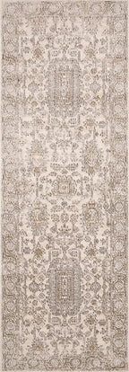 Loloi Teagan Collection TEA-03 Ivory/Sand 2'-8" x 10'-6" Runner Rug, Large, Soft Neutral Rug, High-Traffic for Living Room, Bedroom, Home Office, Dining Area