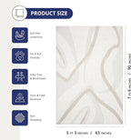 Abani Nomad Cream & Beige Area Rug 5' x 8' for Living Room, Bedroom - Chic Abstract Pattern - Durable & Easy to Clean