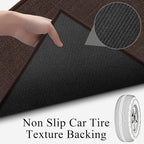 GOYLSER Jute Runner Rug Non Slip Washable, 20 ft Rubber Backed Absorbent Laundry Rugs Laundry Room Runner, Deep Brown Long Hallway Rug