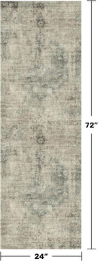 Washable Kitchen Runner Rug 2x6, Green and Brown Low Pile Soft Rugs for Bedroom Beside Bed, Runner Carpets for Hallway Non Slip, Entryway, Bathroom, Vintage Medallion Abstract Décor