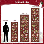 U'Artlines 2'x6' Red Christmas Runner Rug for Hallways Kitchen,Colorful Floral Soft Non Slip Washable Floor Carpet Runners for Entryway Laundry Room Bathroom (Red)