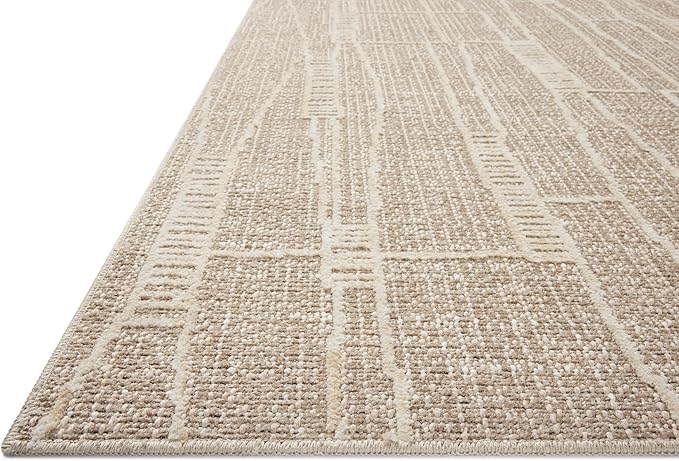 Loloi Amber Lewis Bexley Collection BEX-05 Mushroom/Natural 7'-10" x 10' Area Rug Neutral, Textured, Living, Bedroom, Dining, Carpet