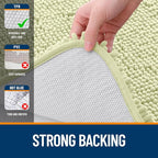 OLANLY Bathroom Rugs 30x20, Extra Soft Absorbent Chenille Bath Rugs, Rubber Backing Quick Dry, Machine Washable Bath Mats for Bathroom Floor, Tub and Shower, Home Decor Accessories, Vanilla