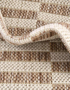Unique Loom Outdoor Striped Collection Area Rug - Striped (2' 7" x 4' 1" Hearth Taupe/Ivory)
