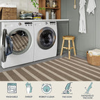 Lahome Striped Easy Jute Rug, 3x5 Outdoor Patio Porch Rug Washable Rugs for Entryway, Indoor Outdoor Living Room Carpets, Farmhouse Neutral Non Slip Carpet for Backyard Bedroom RV, Khaki