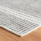 Dash & Albert Malta Blue Machine Washable Rug, 9.5 X 13.5 Feet, Grey Stripe Pattern