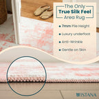 Istana 2x3 Area Rug - Pink Boho Rugs for Living Room 2x3 - Foldable Small Rugs for Bedroom - Stain Resistant Washable Rug Non Slip - Eco-Friendly Area Rugs Indoor - Easy to Clean Rug