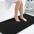 OLANLY Bathroom Rugs 47x24, Extra Soft Absorbent Chenille Bath Rugs, Rubber Backing Quick Dry, Machine Washable Bath Mats for Bathroom Floor, Tub and Shower, Home Decor Accessories, Black