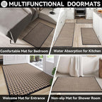 Door Mat 24x72 Dirt Resistant and Absorbent, Non-Slip Rubber Backing Floor Mats, Easy Clean Low-Profile Doormat for Entryway, Front Door, Inside Entrance Black