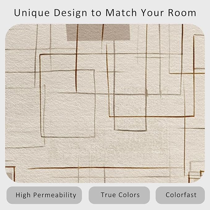 Geometric Rug, Washable 6x9 Rug for Living Room, Modern Abstract Patterned Indoor Carpet, Geometric Decor for Home, Bedroom, Soft Non Slip Thin Design FER61