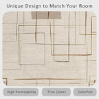 Geometric Rug, Washable 3x5 Rug for Living Room, Modern Abstract Patterned Indoor Carpet, Geometric Decor for Home, Bedroom, Soft Non Slip Thin Design FER54