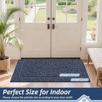 BEQHAUSE Dirt Trapper Door Mat 20" x 48", Non-Slip Washable Doormats Entrance Mat, Dirt Resistant and Absorbent Welcome Mat, Low Profile Floor Mats for Front Back Door and Entryway, Blue