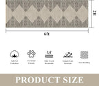 HelloTree Hallway Runner Rug，2x6 Moroccan Modern Stripe Carpet Washable Machine Bathroom Runner Bohemian Design Modern Soft Non Slip Indoor Rug for Entryway Hallway Laundry Room Bedroom-Cream