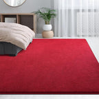 Large Area Rugs for Living Room Bedroom, 6x9 Feet Burgundy Red Rug, Minimalist Modern Shag Rug, Soft Thick Memory Foam Indoor Carpet, Non-Slip Washable Rug for Boys Girls Dorm Nursery Room Home Decor