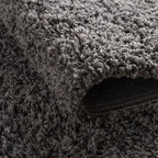 Unique Loom Solid Shag Collection Area Rug (7' 10" x 10' Oval, Graphite Gray)