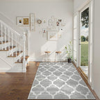 Lahome Moroccan Washable Area Rug - 4x6 Non-Slip Rugs Soft Throw Bedroom Rugs Accent Distressed Faux Wool Floor Carpet for Living Room Entry Office Kitchen Dining Room Decor (4’ X 6’, Gray)