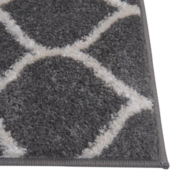 Rugs.com Lattice Frieze Collection Rug – 6' Square Dark Gray Medium Rug Perfect for Living Rooms, Kitchens, Entryways