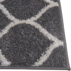 Rugs.com Lattice Frieze Collection Rug – 6' x 9' Dark Gray Medium Rug Perfect for Living Rooms, Large Dining Rooms, Open Floorplans