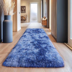 Plush Rugs for Living Room, Soft Shaggy Carpets for Living Room, Upgrade Anti-Skid Fuzzy Rugs for Kids' Room, Perfect Decor for Modern Home Tie Dye Blue 2x6Feet