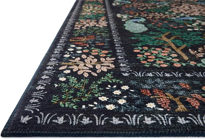 Loloi Rifle Paper Co. Canopy Collection CNP-05 Charcoal 7'-6" x 9'-6" Area Rug