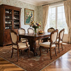 Moynesa Orange 5x7 Bedroom Rugs, Vintage Peacock Floral Washable Area Rugs for Living Room Dining Room Office Study, Low Pile Soft Non-Slip Water Repellent Carpets for Fall Winter Home Decor