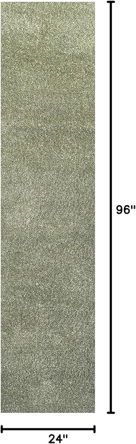 JONATHAN Y Haze Solid Low-Pile Green Runner Rug 2x8, Coastal,Bohemian,Minimalist,Classic, Easy-Cleaning for Living Room,Bedroom,Kitchen,Pet Friendly,Non-Shedding (SEU100O-28)