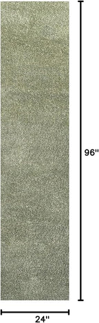 JONATHAN Y Haze Solid Low-Pile Green Runner Rug 2x8, Coastal,Bohemian,Minimalist,Classic, Easy-Cleaning for Living Room,Bedroom,Kitchen,Pet Friendly,Non-Shedding (SEU100O-28)
