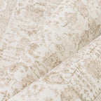 Beige Area Rug 6x9 Machine Washable Vintage Living Room Distressed Non Slip Carpet Traditional Indoor Bedroom Retro Floral Accent Throw Large Rug for Office Kitchen Dining Room