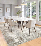 Area Rugs 9x12 Living Room - Modern Abstract Large Rugs for Living Room Non-Slip Low Pile Soft Machine Washable Carpet for Bedroom, Under Dining Table, Nursery, Farmhouse (9'x12' Brown Grey)