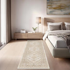 zesthome Washable Runner Rug 2.5x8 - Stain Resistant Entryway Rug,Ultra-Thin Kitchen Rugs, Anti Slip Backing Runner Rugs for Entrance Laundry Room Indoor Hallway (Cream/Beige,2.5'x8')