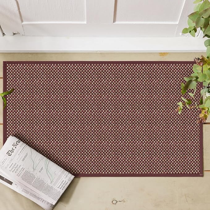 Artoid Mode Washable Non Slip Rubber Backing Kitchen Rugs Red Doormat, Absorbent Kitchen Floor Mats Front of Sink Kitchen Mats for Floor Home Decor 17x29 Inch