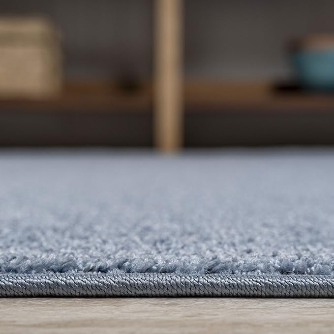 JONATHAN Y Haze Solid Low-Pile Classic Blue Indoor Area Rug 5x8, Coastal,Bohemian,Minimalist,Classic, Easy-Cleaning for Living Room,Bedroom,Kitchen,Pet Friendly,Non-Shedding (SEU100F-5)